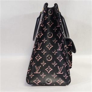Louis Vuitton Onthego MM Monogram Black Pink Flower Limited Edition Flap  Bag